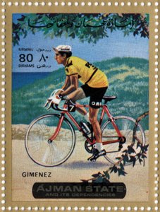 VAE postzegel met wielrenner Julio Jimenez (geb. 1934)