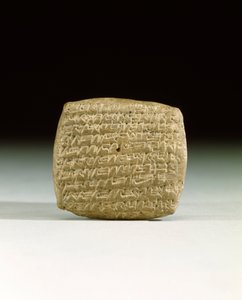 Oude Assyrische spijkerschrifttablet, van de handelskolonie in Kanesh in Cappadocië, eisend betaling van achterstallige rekeningen, c.1900-1800 v.Chr. door School Assyrian