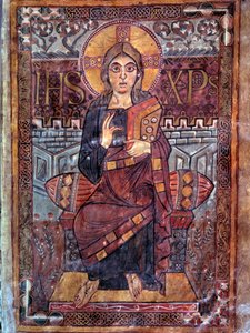 Karolingische kunst: Christus in majesteit (in glorie). Miniatuur uit het manuscript 