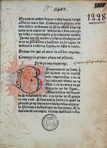 Psalter van Boniface Ferrer, gecorrigeerd door Jaime Borrell, gedrukt door Nicolaus Spindeler in Barcelona in 1480