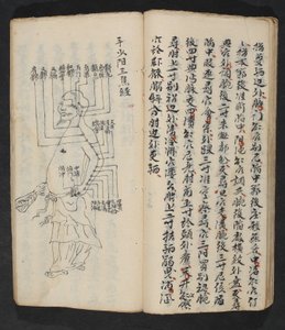 Acupunctuurpunten op de arm, nek en basis van het hoofd, uit Jing Guan Qi Zhi, 
