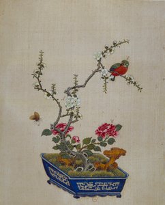 Chinese kunst: bloemen en vogels (bonsai) door School Chinese