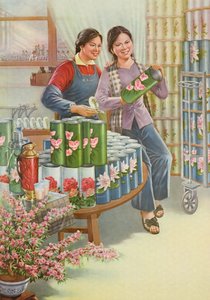 "Bloemen van vriendschap", propagandaposter uit de Chinese Culturele Revolutie