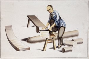 Hoe de substantie van Chinees papier te snijden (volgens een Chinese tekening) - begin 19e eeuw door School Chinese