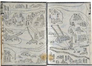 Kaart van de expedities van Zheng He (1371-1433) of Hajji Mahmud, gedateerd 1431. door School Chinese