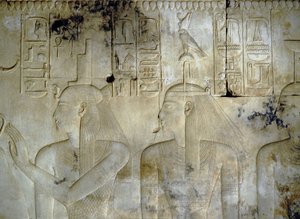 ABYDOS: Tempel van Seti (Sethi) I, de godinnen die de farao begeleiden