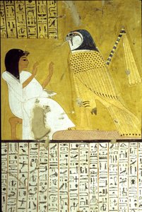 Tomb of Inherkhau, Thebe, Tomb of the Nobles, 20e dynastie, Inkherhau aanbidt de Horusvalk