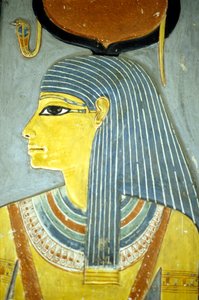 Oud Egypte, muurschildering/gravure, Godin Isis, Godin van de vruchtbaarheid, Graf van Horemheb, Thebe