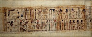 Oude Egyptische Kunst Mythologische Papyrus van Serimen