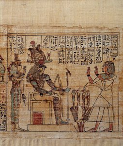 Oud-Egyptische kunst: mythologisch papyrus van Serimen