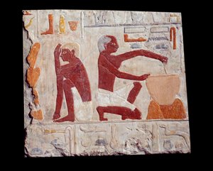 Oude Egyptische kunst: brood bakken
