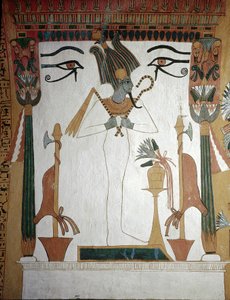 Luxor, Thebe: Deir El Medineh, dorp en necropolis van ambachtslieden. Graf van Sennedjem: De God Osiris, symbool van de spirituele wedergeboorte van een dode man. door School Egyptian