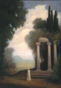 Een figuur en een tempel