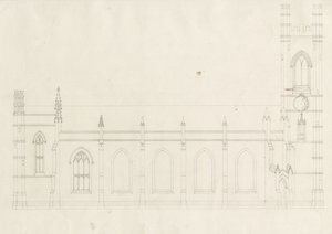 Burton-upon-Trent - Heilige Drie-eenheid Kerk: tekening door School English
