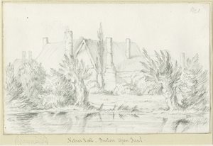 Burton-upon-Trent - Nether Hall: potloodtekening, nd [?19e eeuw] door School English