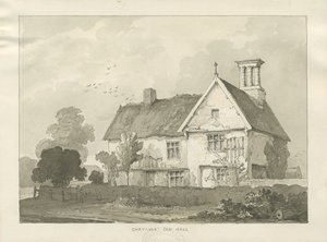 Chatcull Oud Hall: pen en was tekening door School English