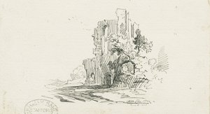 Croxden Abbey: pen en inkt tekening, nd [?19e eeuw] door School English