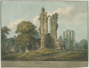 Croxden Abbey: aquarel door School English