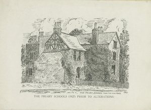 Lichfield - Friary Schools: lijngravure door School English