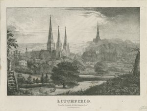 Lichfield - Noordwestelijke Aanblik (lithografie, nd [?19e eeuw])