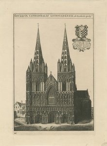 Lichfield Kathedraal - Westgevel (gravure)