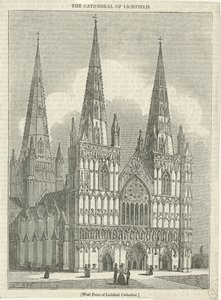 Lichfield Cathedral - West Front: houtsnede, nd [?19e eeuw] door School English
