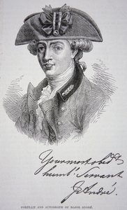 Het Portret en de Handtekening van Majoor John Andre door School English