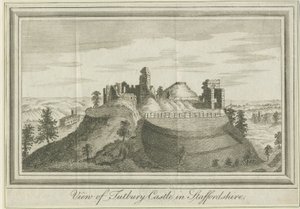 Tutbury Castle - Oostaanzicht (gravure)