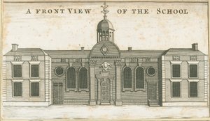 Wolverhampton - Grammar School: aquatint gravure, nd [c 1751] door School English