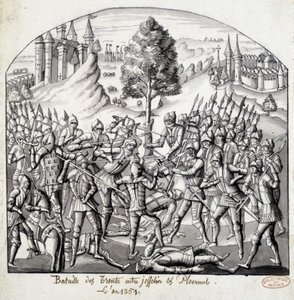 Slag bij de Trento tussen Josselin en Ploermal, in het jaar 1351 door School French