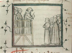 Karel V (1338-80) de Wijze die Predikt in Les Halles, Parijs, in 1364 door School French