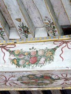 Detail van geschilderde balken
