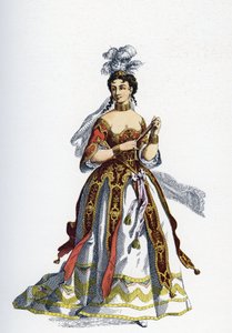 De prinses van Elide - Illustratie voor Voltooide Werken door Molière door School French