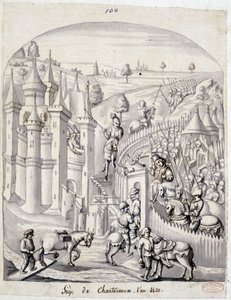 Het beleg van Chantoceaux, in het jaar 1420 door School French