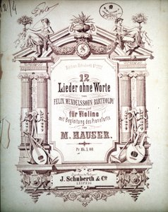12 Liederen zonder woorden begeleid op piano, door Felix Mendelssohn door School German