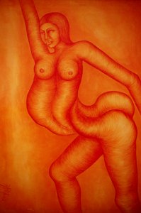 Acrylschilderij op doek Fusion Vrouw
