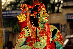 Beeld van de God Rama door School Indian