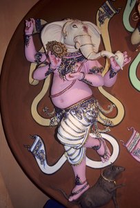 Beeld van de olifantgod Ganesh (gips) door School Indian