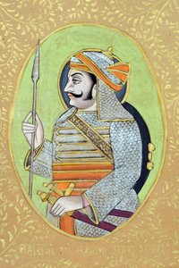 Miniatuurschilderij van Maharana Pratap Singh door School Indian