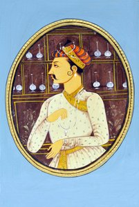 Miniatuurschilderij van Mughal-keizer Akbar India Azië