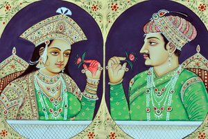 Koningin Noorjahan met Jahangir, India, Azië