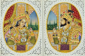 Shah Jahan met vrouw Mumtaj Mahal, India, Azië