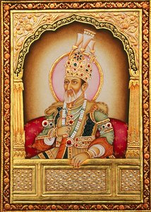 Mughal miniatuurschilderij Bahadur Shah Zafar door School Indian