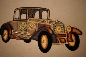 Schilderij van oud koninklijk wagenpatroon, India