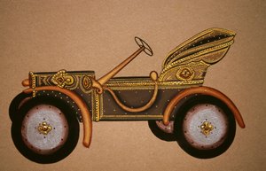 Schilderij van oud koninklijk wagenpatroon, India