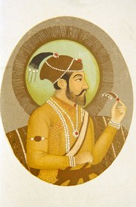 Portret van Mughal keizer Aurangzeb, India door School Indian
