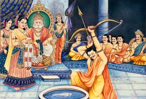 Swayamvar miniatuurschilderij op ivoor