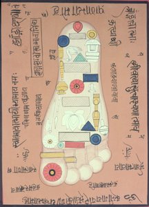 Tantrisch diagram van de rechtervoet