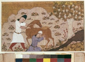 Onager Melken, laat 15e eeuw door School Iranian