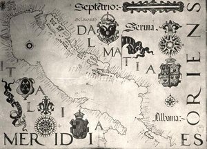 Een kaart van de Adriatische Zee door School Italian